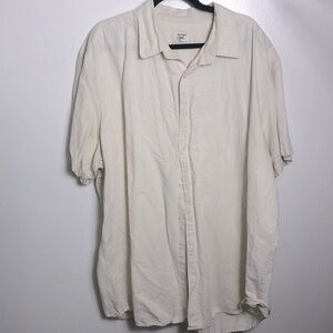 Men’s Linen Cotton Shirt Button Up